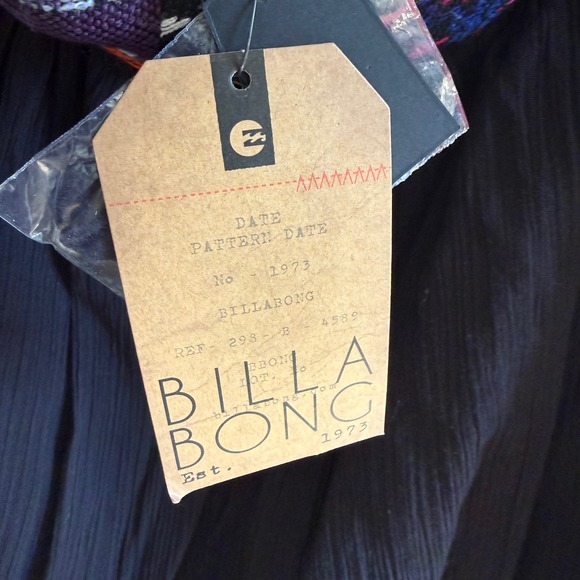 Billabong Womens Black High Low Dress Embroidered Strapless Boho Size Large NEW - Picture 9 of 16